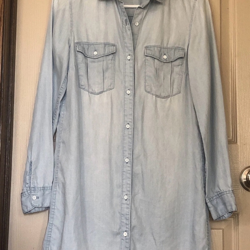 H&M Light Blue Denim Shirt Dress
